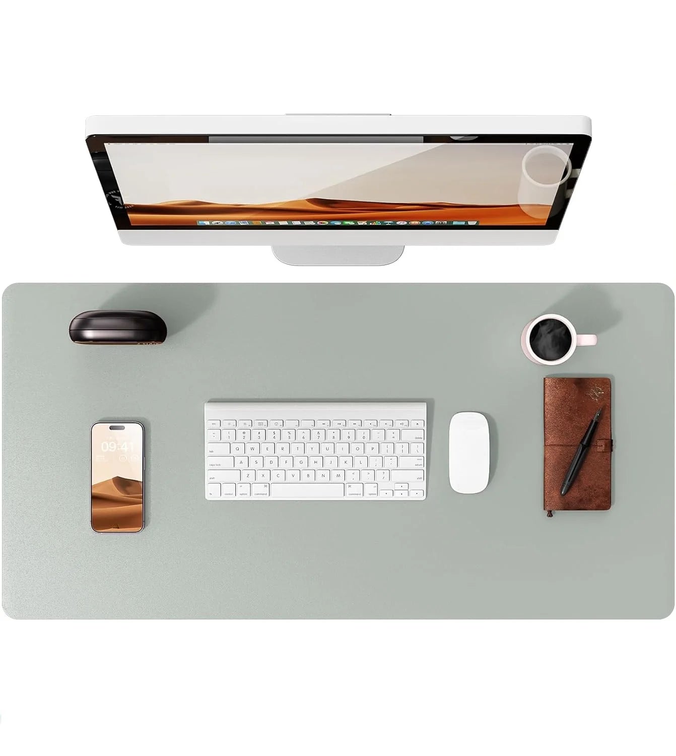 Large PU Leather Desk Pad – Non-Slip Office Mouse Pad & Desk Protector for Laptop, Keyboard, and Workstation