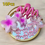 3Pcs/18Pcs Egg Flower Hair Clips Gradient Candy Color Flowers Suitable for Daily Backcombed Ponytail Shark Clip Hair Accessories