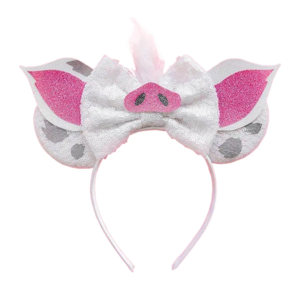 Mouse Ears Headband Cartoon Sequin Bows Headband Birthday Party Christmas Halloween Princess Cosplay Costume For Women Adult