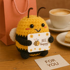 DIY Hand-Knit Positive Bee: An Inspiring Energy Doll. Ideal for Keychains, Bags, Or Home Decor.