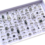 20Pcs Vintage Bohemia Black Rings Set For Women Men Mix Style Heart Love Flower Design Finger Jewelry Party Gifts