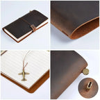Moterm Hot Sale 100% Genuine Leather Notebook Handmade Vintage Cowhide Diary Journal Sketchbook Planner TN Travel Notebook Cover