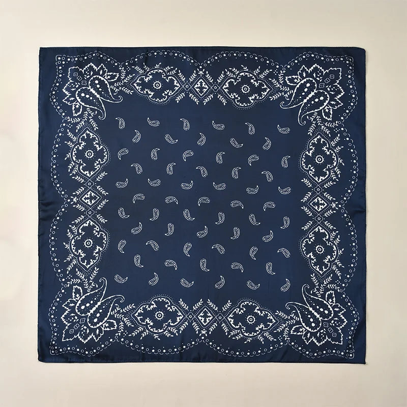 1pc 68*68cm Fashion Hip Hop Bandana Square Scarf Cowboy Cashew Black Paisley Headband Print For Women/Men/Boys/Girls
