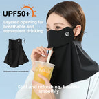 Drinking Water, Neck Protection, Sun Protection, Ice Silk Mask, No Trace, UV Protection, Cycling, Breathable and Sunshade