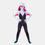 Girls Gwen Superhero Bodysuit Halloween Cosplay Masks Jumpsuit Kids Purple Cape Dress Up Kids Masks Dress Up Gift