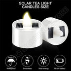 Solar Tea Light Led Candles Flameless Outdoor Waterproof Solar Tea Lights Rechargeable Candles for Party Garden Home Decor