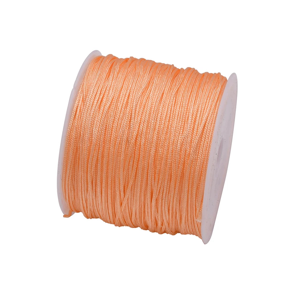 50Yds 0.8mm Crafts Nylon Cord For Jewelry Making Beading Braided Nylon Satin String for Bracelets Rattail Trim Chinese Knot