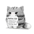 New Positive Energy Potato Hug Pocket Mini Handmade Plush Wool Knitting Doll with Card Funny Christams Gift Home Room Decoration