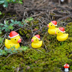 50Pcs Christmas Mini Duck Figurine Animal Ornaments Crafts Gift for Desk Pot Landscape Garden Car Home Decoration Accessories