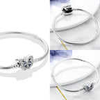 Original 925 Silver Bracelets Four Leaf Clover Butterfly Heart Bracelet Fit DIY Charms Beads Fashion Jewelry 17-20CM