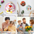 DIY Punch Needle Kits for Beginners Cute Animal with Hoop Embroidery Punch Needle Starter Craft Set Giraffe Festival Gift