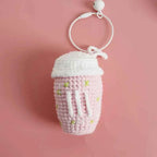 Cute Coffee Cup Crochet Keychain Bag Charm