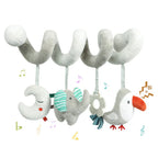 Newborns Spiral Hanging Activity Stroller Toy Baby Carseat Toy Black & White Lion Koala Rattle  for Crib Mobile Sensory Toy Gift