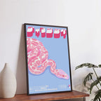 Japanese Koi Fish Flowers Trees Pink Aesthetic Snake Poster Canvas Painting Print Mid Century Art Coffee House Bar Room Decor