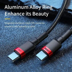 USB Type C To USB C Cable For iPhone 18 17 100W/5A PD Fast Charging Charger Cord For Macbook Xiaomi Samsung Type-C Cable