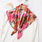 2025 New Fashion 70X70cmPrinted Women's Scarf Pashmina Silk Scarf Square Shawl Decorative Headband Neck Luxury Design Bandana
