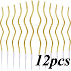 6/12/48pcs Birthday Candles Spiral Cake Candles  Long Thin Cake Candles For Wedding Party And Cake Decoration