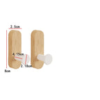 Self Adhesive Mounted Walnut Wood Wall Hooks for Hanging Coat Towel Clothes Blanket Hat Backpack Robe Entryway Key Holder