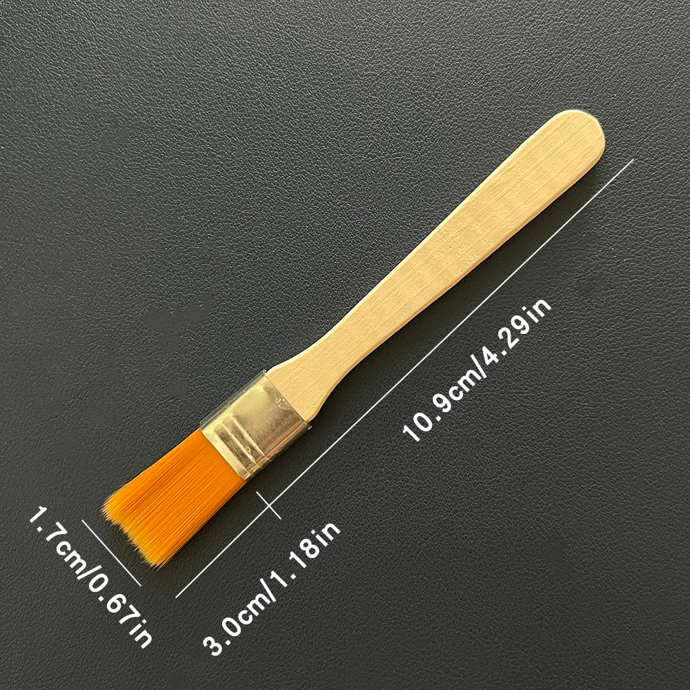 6pcs Yellow Nylon Square-Wash Paintbrushes Mini Solid Wood Handle For Clean The Dust And Students Art Painting Oil Brushes