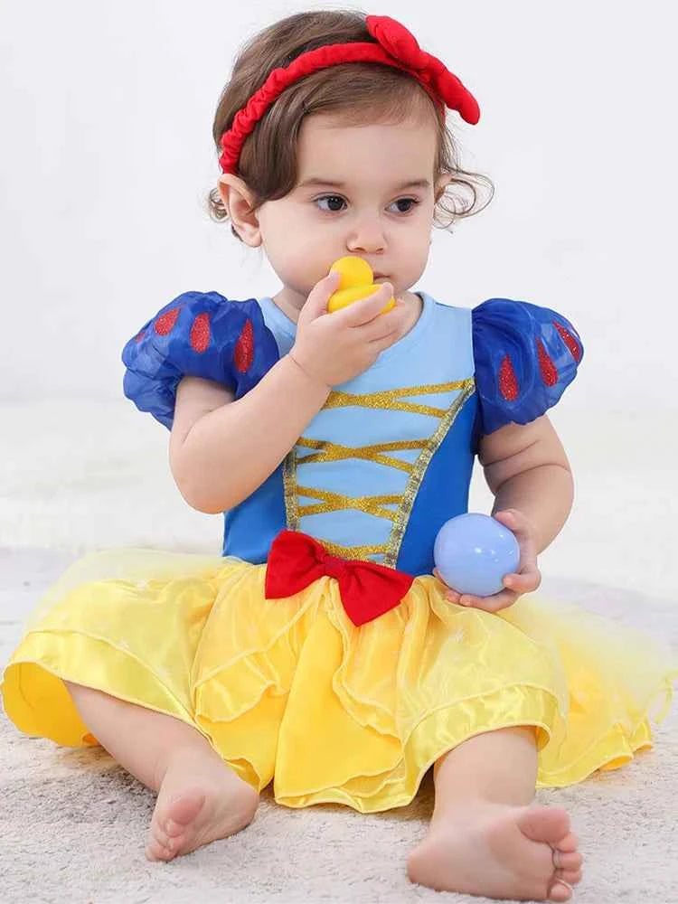 Baby Romper Tutu Dress with Headband Infant Baby Girl Princess Clothes Cute Design Kids Dress Halloween Party Costumes Outfit