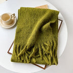 Pink Scarf Lady Autumn Winter Solid Simple Muffler Women Men Wool Blend Versatile Multi-color Soft Thermal Shawl Female Male