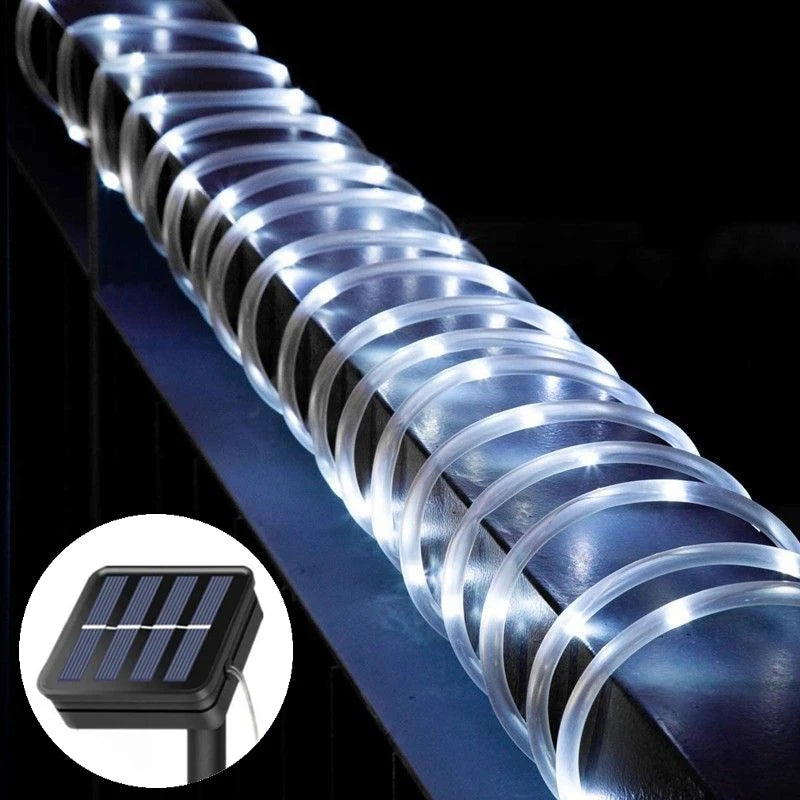 100LED Solar Tube String Light 8 Kinds Of Waterproof Outdoor Led Warm White Copper Wire Light For 2024 Garden Decorative Lights