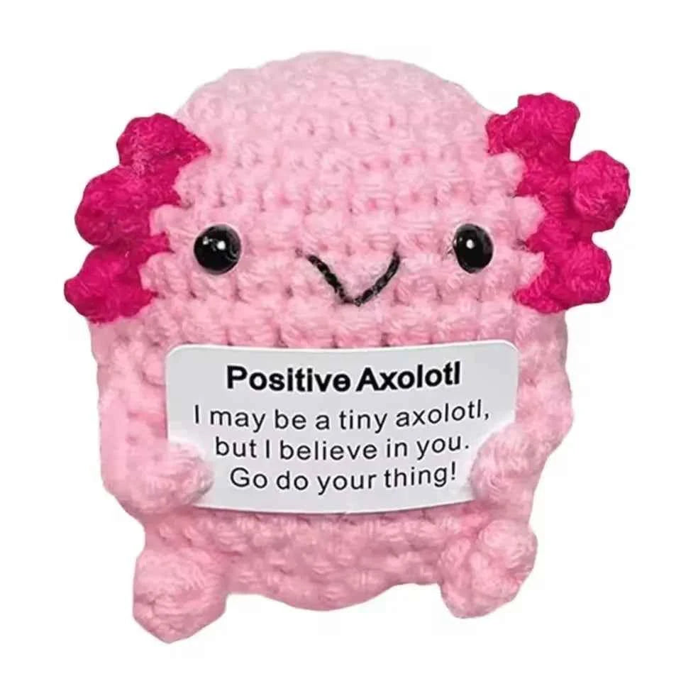 Funny Crochet Positive Inspirational Emotional Support Owl Doll Home Room Decoration Handmade Knitted Owl Desktop Ornament Gift