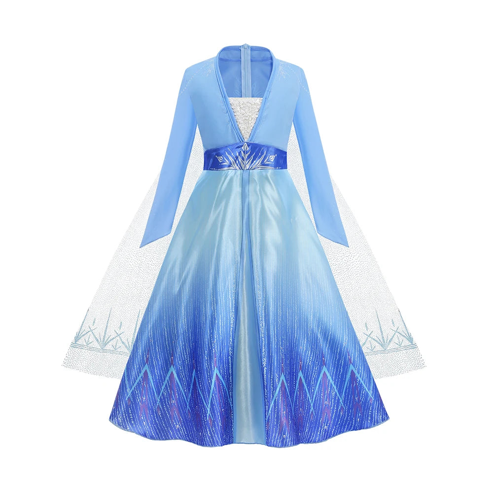 Frozen Elsa Anna Princess Girl Vestidos Costume Kid Dress Disney Snow Queen Halloween Cosplay Birthday Party Dress Up 2-10 Years