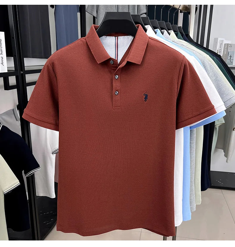 Men's 100% Cotton Polo Shirt – Short Sleeve Casual Golf & Business Shirt