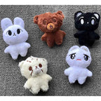 1pc Kpop Cartoon Cheetah Lee Doyoung Mark Same Plush Keyrings Q Styles Mini Gomdo Lee Taeyong Keychains Key Rings Bag Pendants
