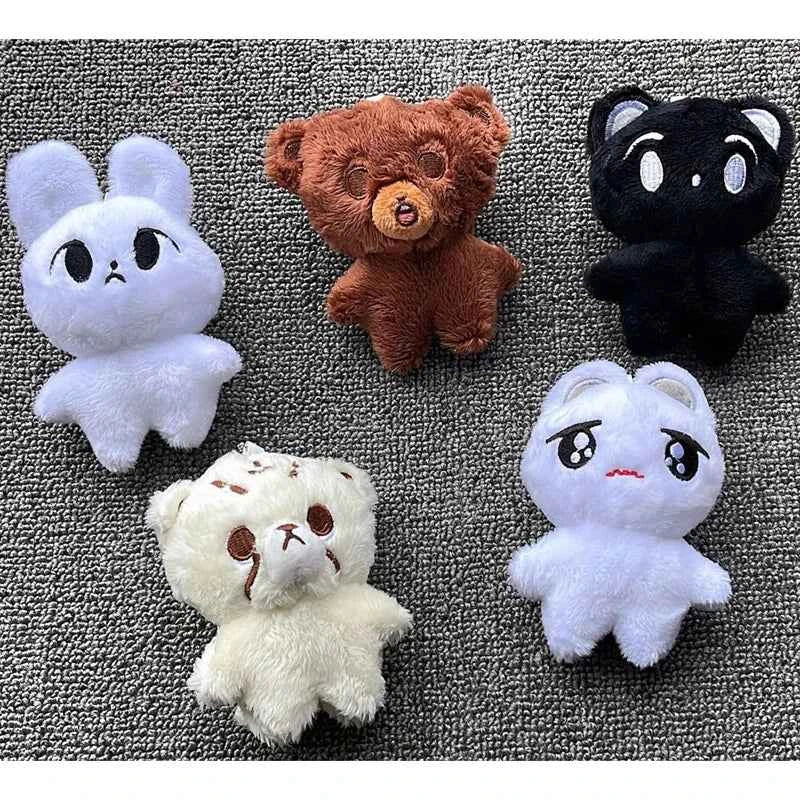 1pc Kpop Cartoon Cheetah Lee Doyoung Mark Same Plush Keyrings Q Styles Mini Gomdo Lee Taeyong Keychains Key Rings Bag Pendants