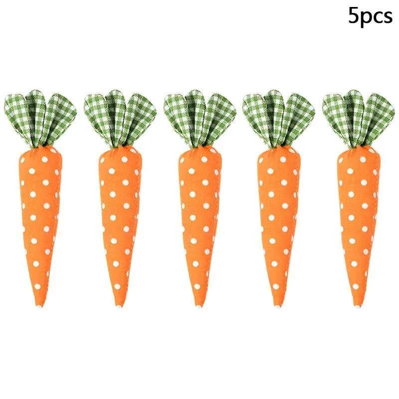 1/5pcs Easter Carrot Ornaments 2026 Spring Easter Party Decoration for Home Kids Birthday Favors Gift Soft Artificial Carrot Toy