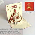 3D Happy Birthday Card Christmas Gift Card Birthday Cake Pop-Up Greeting with Envelope Christmas Invitation Cards