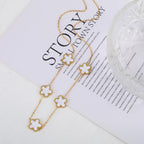 Hot Sale Stainless Steel Laser Five Leaf Flower Petal Adjustable Clover Bracelet Classic for Woman Girl Brand Jewelry Party Gift