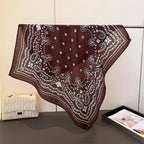 Luxury Cashew Square Scarf For Women Soft 70*70cm Neck Scarf Shawl Warp Elegant Neckerchief Bandanas Paisley Print Hijab