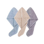 Solid color hair towel Textured dry hair cap 9.8 "X 25.5" absorbent hair towel wrap for button-down women