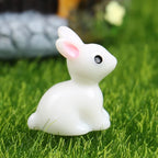 10/20/50PCS Mini Resin Bunnies Miniature Figures 3D Little White Rabbit Ornament Micro Landscape Dollhouse Decoration Diy Crafts