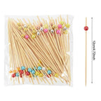 100Pcs Disposable Bamboo Skewer Hawaiian Flamingo Pearl Cocktail Picks Buffet Food Fruit Forks For Wedding Birthday Party Decor