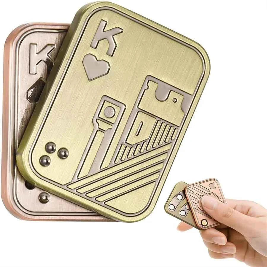 1pc Metal Fidget Toys - Metal Poker Push Card Fidget Slider Stress Relief Toy,Fidget Toy Haptic Coin,Office Desk Toys Gifts