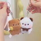 Bubu & Yier Panda Plush Keychain Cute Couple Bag Charm