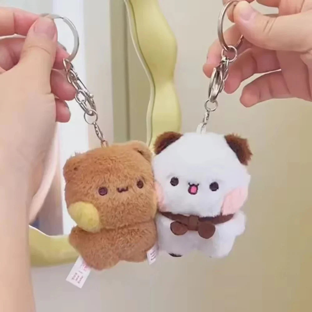 Bubu & Yier Panda Plush Keychain Cute Couple Bag Charm