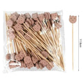 100Pcs Disposable Bamboo Skewer Hawaiian Flamingo Pearl Cocktail Picks Buffet Food Fruit Forks For Wedding Birthday Party Decor