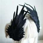 Feather Angel Wing Hair Clips Lolita Barrette Hairpin Lolita Anime Cosplay Hair Accessories Anime Halloween Black White Headwear