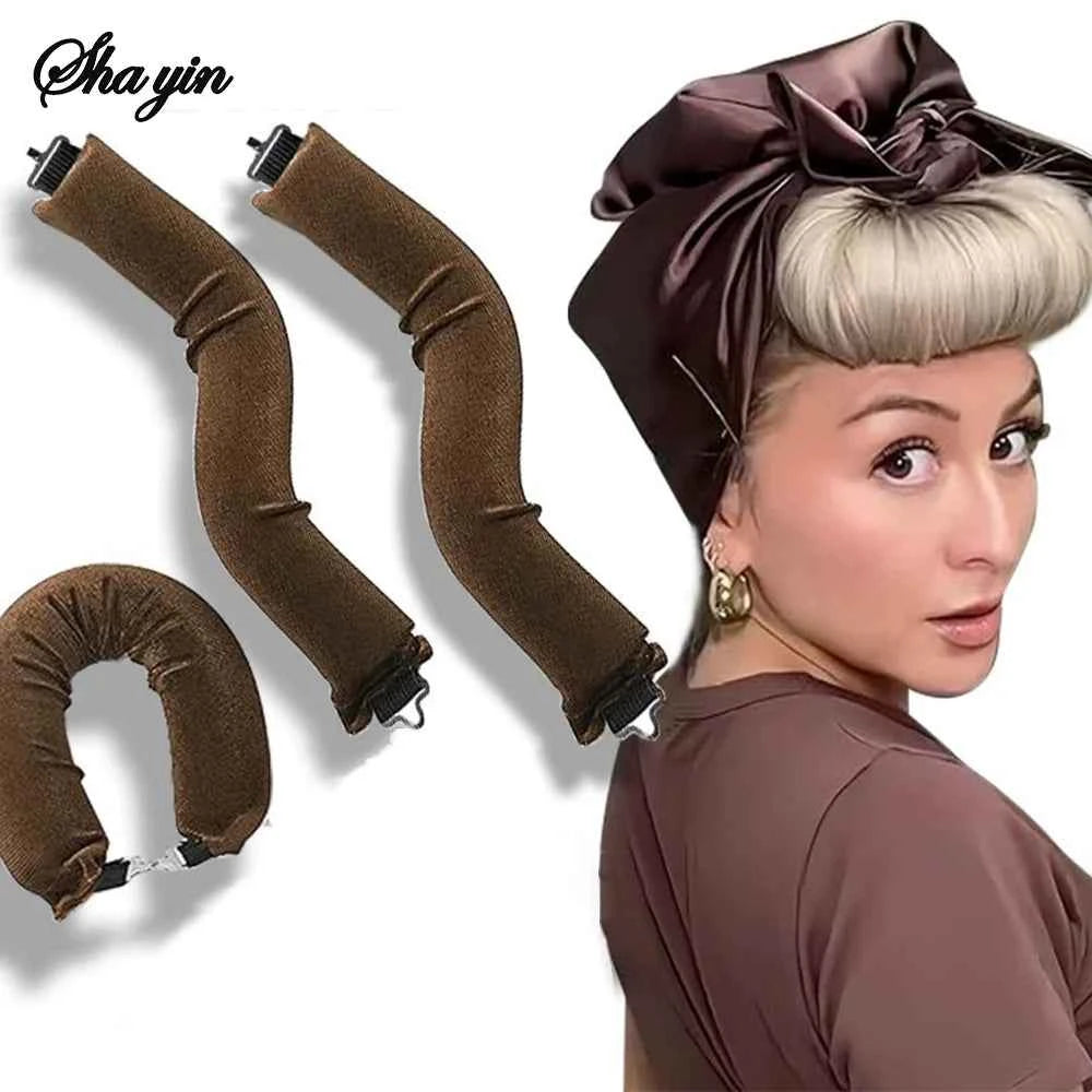 Heatless Hair Curlers Curling Rod Headband No Heat Hair Rollers Lazy Curls with Hook Sleeping Soft Flexi Rod Hair Styling Tools