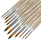 12/24/48pcs Paint Brushes Set Professional Paint Brush Round Pointed Tip Nylon Acrylic Brush For Acrylic Watercolor Oil Painting