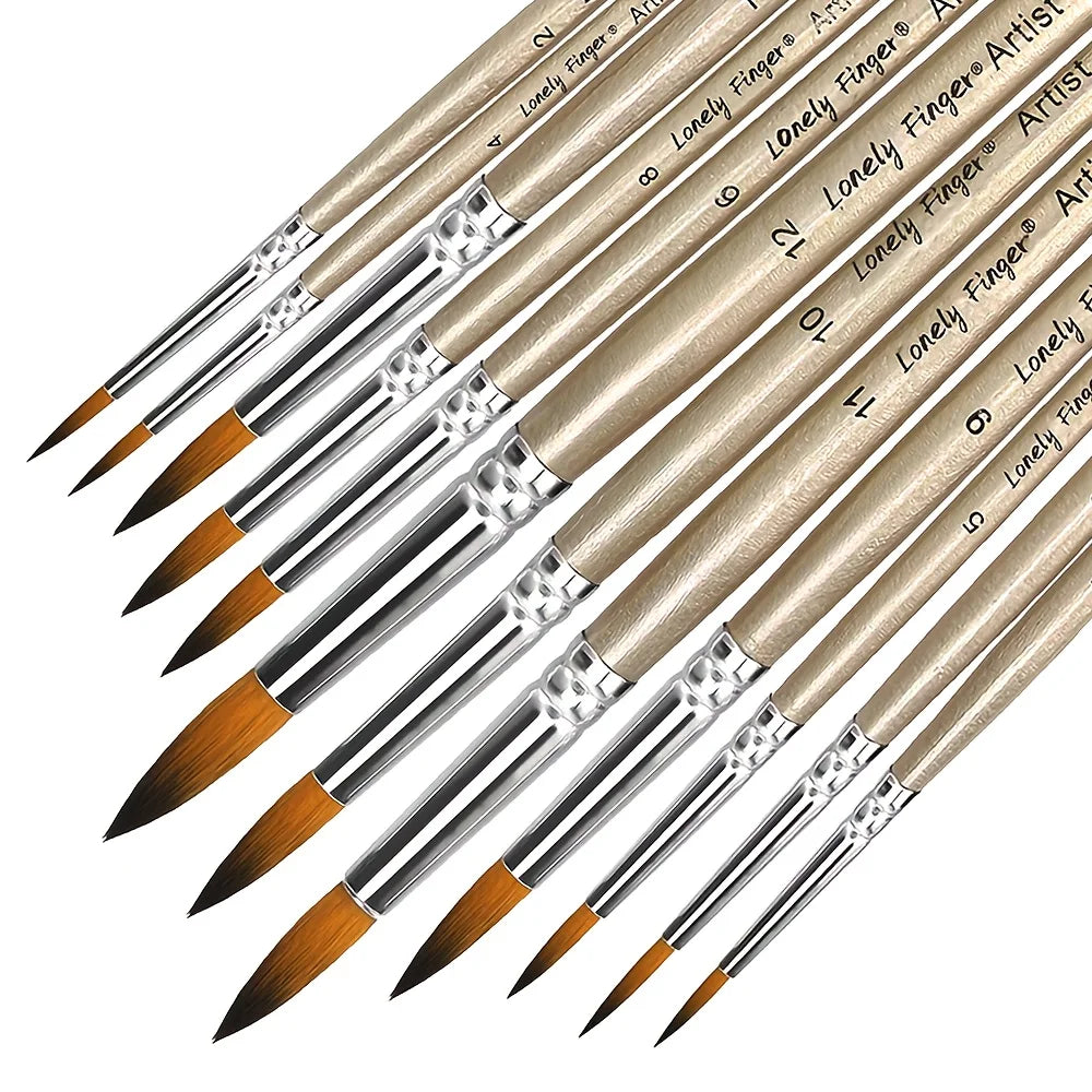 12/24/48pcs Paint Brushes Set Professional Paint Brush Round Pointed Tip Nylon Acrylic Brush For Acrylic Watercolor Oil Painting