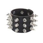 Punk Bracelets PU Leather Studded Bracelet Adjustable Goth Cuff Bracelet Gothic Rivet Buckle Wristband for Men Women Emo Jewelry