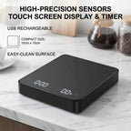 1PC LED Screen Digital Kitchen Scale with Timer USB Powered Espresso Coffee Maker 3KG Max 0.1g Precision Measurement in Oz/g/ml