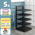 Adjustable Pot Rack Organizer, Kitchen Stainless Steel Pot Storage Rack ,Multi-Layer Household Pot and Pan Organzier for Kitchen