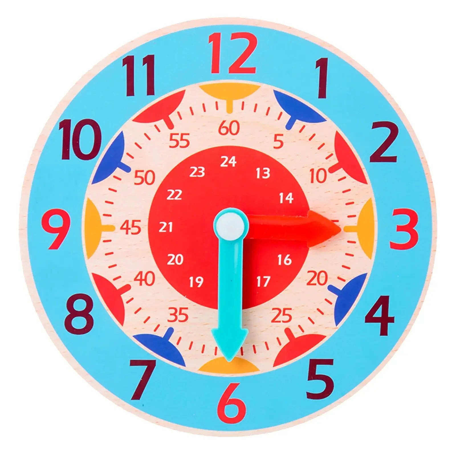 Montessori Wooden Learning Clock Time Teaching Toy for Kids